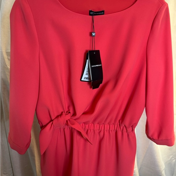 Bateau Neckline Knee-Length Emporio Armani Red Dress SZ 8 Italian 40 NWT - Picture 6 of 15